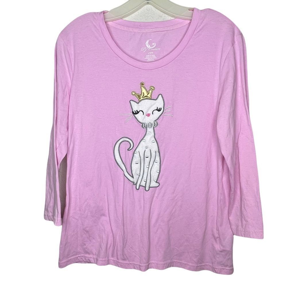 PJ Couture Pajama Top Pink Kitty
